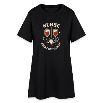 Krankenschwester Nachtvampir - Frauen T-Shirt-Kleid - Schwarz - Vorne