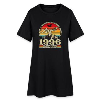 August 1996 Vintage Retro Geburtstag Geschenk - Frauen T-Shirt-Kleid - Schwarz - Vorne