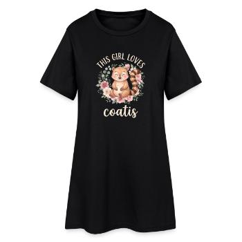 This girl loves coatis. - Women’s T-Shirt Dress - black - Front