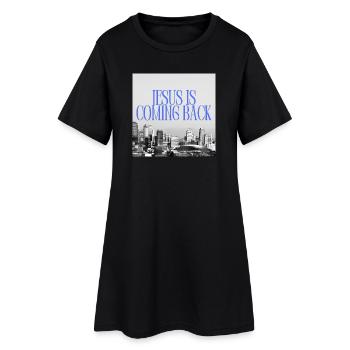 Jésus revient Urban Skyline Typographie Grap - Robe T-shirt Femme - noir - Devant
