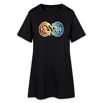 Invinity Kontroller - Frauen T-Shirt-Kleid - Schwarz - Vorne