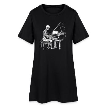 Squelette jouant du piano - Robe T-shirt Femme - noir - Devant