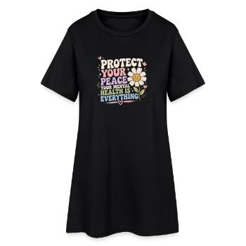 Schütze Deinen Frieden: Gesundheit ist alles - Frauen T-Shirt-Kleid - Schwarz - Vorne