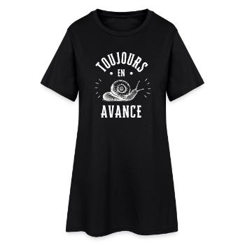 Toujours en Avance comme un Escargot - Robe T-shirt Femme - noir - Devant