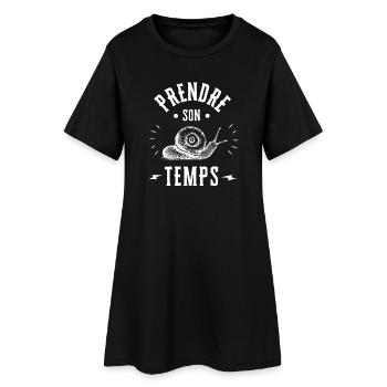Prendre son temps comme un escargot - Robe T-shirt Femme - noir - Devant