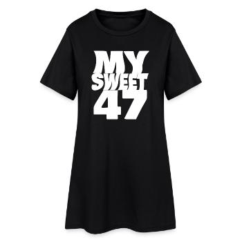 47 - Frauen T-Shirt-Kleid - Schwarz - Vorne