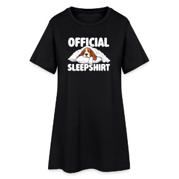 Official Sleepshirt - Cute Basset Hound Dog Mom - Women’s T-Shirt Dress - black - Front