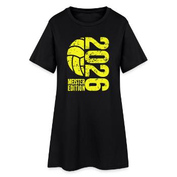 Volleyball Meister Shirt 2026 in gelb,  Hoodie - Frauen T-Shirt-Kleid - Schwarz - Vorne