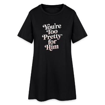 Trop jolie pour lui, meilleure amie meilleure amie, ex rupture - Robe T-shirt Femme - noir - Devant