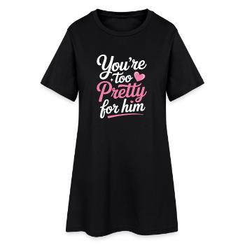 Trop jolie pour lui, meilleure amie meilleure amie, ex rupture - Robe T-shirt Femme - noir - Devant