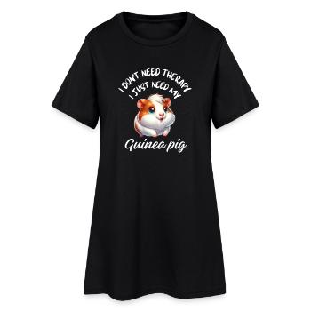 Meerschweinchentherapie - Frauen T-Shirt-Kleid - Schwarz - Vorne