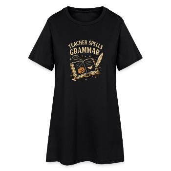 Professeur Grammaire Halloween - Robe T-shirt Femme - noir - Devant