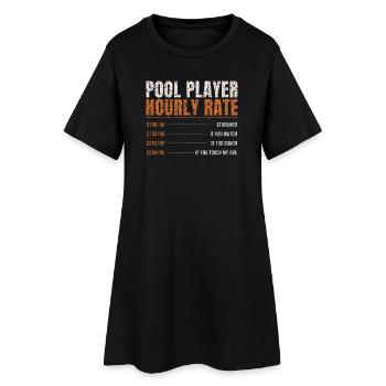 Tarif horaire des joueurs de billard - Robe T-shirt Femme - noir - Devant