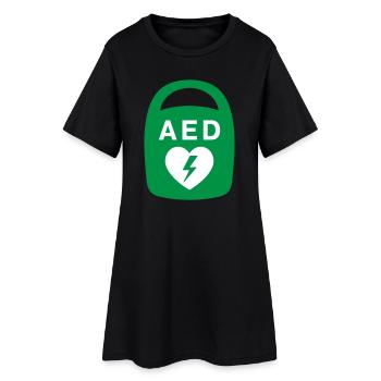 AED-Herznotfall-Medizin-Symbol - Frauen T-Shirt-Kleid - Schwarz - Vorne