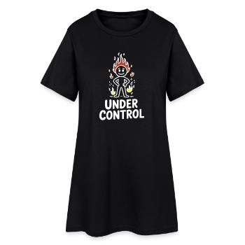 Feuer-Zahl unter Kontrolle - Frauen T-Shirt-Kleid - Schwarz - Vorne
