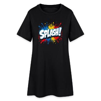 Lettrage de bande dessinée avec des éclaboussures de peinture – Pop Art Sty - Robe T-shirt Femme - noir - Devant