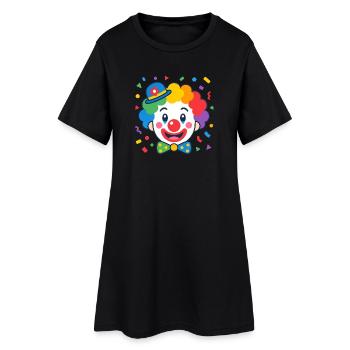 Geometric Clown – Colorful Kids Design Vector - Women’s T-Shirt Dress - black - Front