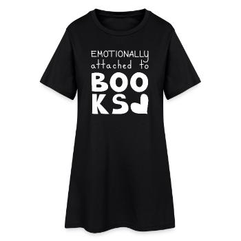 Émotionnellement attaché aux livres, White - Robe T-shirt Femme - noir - Devant