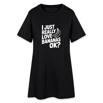J’adore vraiment les bananes, d’accord ? - Robe T-shirt Femme - noir - Devant