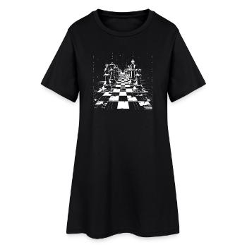 Tirage au sort aux échecs - Robe T-shirt Femme - noir - Devant