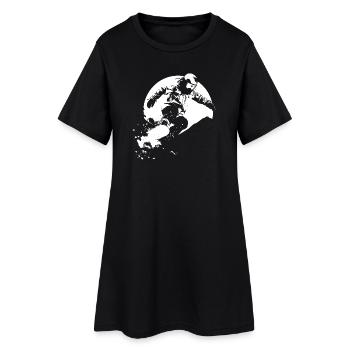 Snowboarder Zeichnung - Frauen T-Shirt-Kleid - Schwarz - Vorne