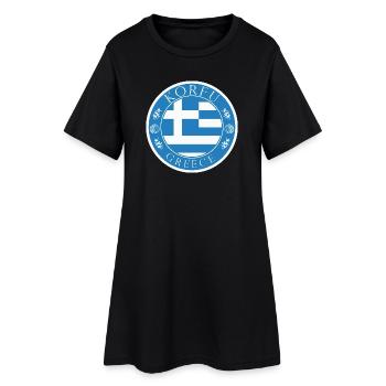 Corfou Grèce – Affiche sur l’île vintage - Robe T-shirt Femme - noir - Devant