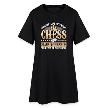Échiquier des joueurs d’échecs - Robe T-shirt Femme - noir - Devant