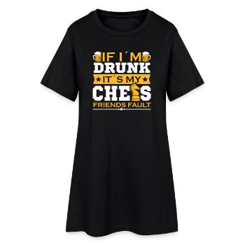 Échiquier des joueurs d’échecs - Robe T-shirt Femme - noir - Devant