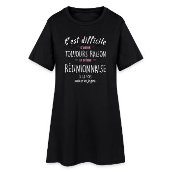 C Est Difficile D Avoir Toujours Raison Et D Et... - Robe T-shirt Femme - noir - Devant