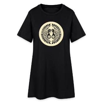 Vintage Oriental Jaune pâle Ikko Ikki Japan Mon - Robe T-shirt Femme - noir - Devant