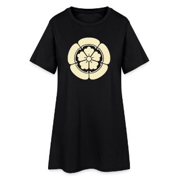 Art Mon Oda jaune pâle oriental vintage - Robe T-shirt Femme - noir - Devant