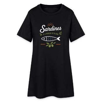 Sardines et Olive Vintage - Robe T-shirt Femme - noir - Devant