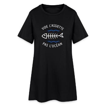 Videz l'assiette, pas l'océan - Robe T-shirt Femme - noir - Devant