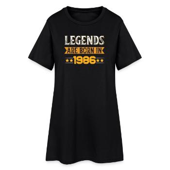 Anniversaire né en 1986 - Robe T-shirt Femme - noir - Devant