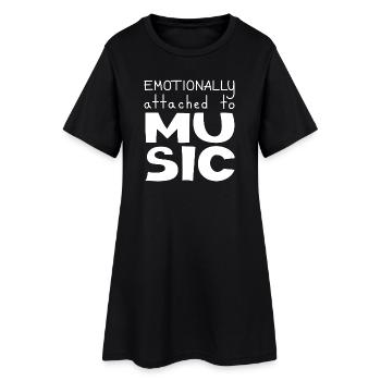 Émotionnellement attaché à la musique, White - Robe T-shirt Femme - noir - Devant
