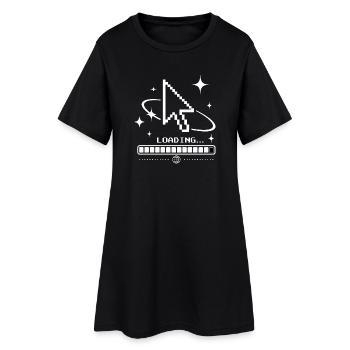 Y2K Cursor & Loading Bar – Retro 2000s Tech Look - Women’s T-Shirt Dress - black - Front