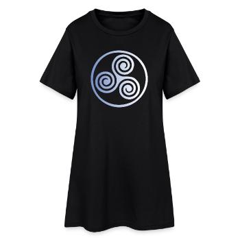 triskele blue fade - Women’s T-Shirt Dress - black - Front