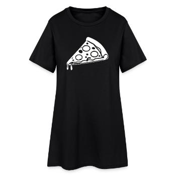 Pizzeria cadeau de tranches de pizza - Robe T-shirt Femme - noir - Devant