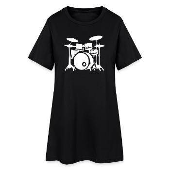 Batteur Batteur Batteur Offert - Robe T-shirt Femme - noir - Devant