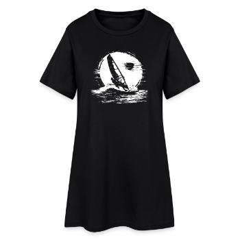 Windsurfing Sketch - Women’s T-Shirt Dress - black - Front