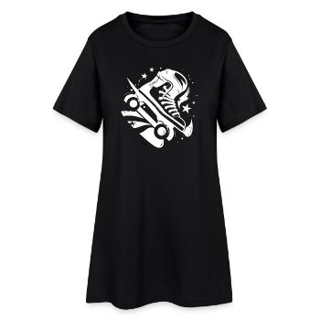 Graphisme des patins à roulettes - Robe T-shirt Femme - noir - Devant