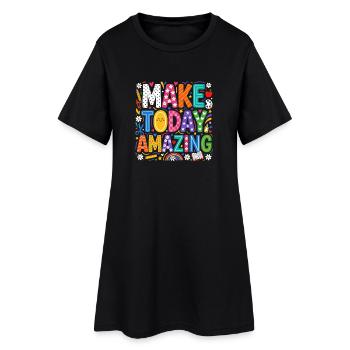 Faites d’aujourd’hui une motivation colorée incroyable pour les enfants - Robe T-shirt Femme - noir - Devant