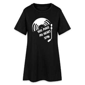 Vinyle - Robe T-shirt Femme - noir - Devant