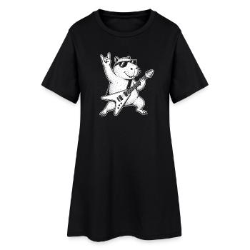Capybara Rocker Capybara Metal Funny - Women’s T-Shirt Dress - black - Front
