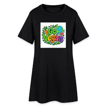 Adoptez une fleur végane - Robe T-shirt Femme - noir - Devant