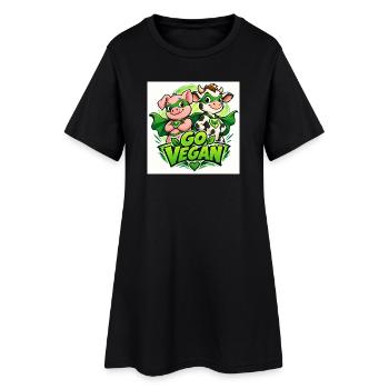 Adoptez les super-héros véganes - Robe T-shirt Femme - noir - Devant