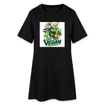 Devenez végétalien - Robe T-shirt Femme - noir - Devant