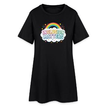 L’inclusion est importante – Éducation spécialisée – Freundli - Robe T-shirt Femme - noir - Devant