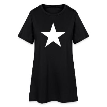 Star (der Klassiker) - Frauen T-Shirt-Kleid - Schwarz - Vorne