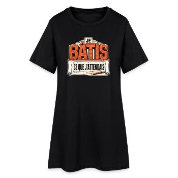 Je bâtis ce que j'attendais - Robe T-shirt Femme - noir - Devant